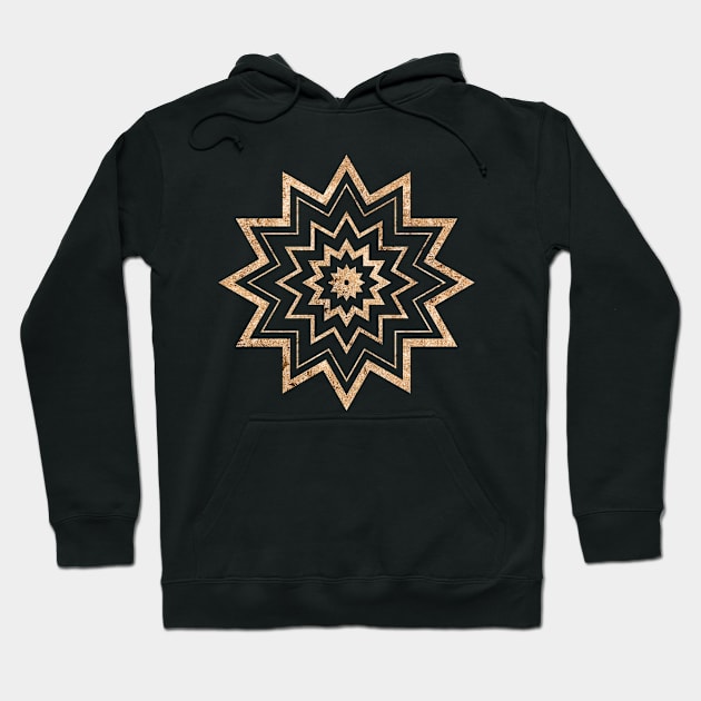 Gold Geometric Glyph Mandala Sigil Rune Sign Seal  -  247 Hoodie by Holy Rock Design